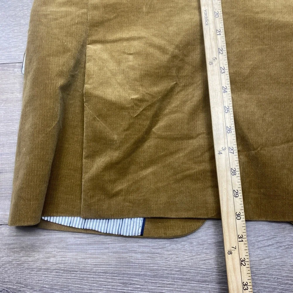 Banana Republic Mens 44R Corduroy Blazer Tan Mustard Duca Visconti Tailored Fit